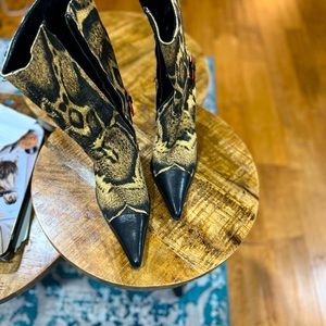 Roberto Cavalli animal print boots